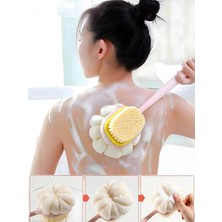 Mucit Home 2'si 1 Arada Kıl ve Lif Kabağı ile Duş Vücut Fırçası Uzun Saplı Sırt Fırçası