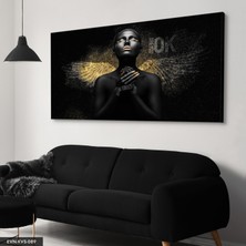 Evine Moda Siyahi Melek Kadın Tek Parça Kanvas Canvas Tablo Tablo