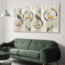 Evine Moda Gold Geyikler Tek Parça Kanvas Canvas Tablo Tablo