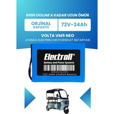 Electroll Volta Vm5 Neo Uyumlu Batarya (Standart Kapasite) Lifepo4 72V 24AH Elektrikli Motorsiklet Bataryası