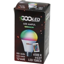 Go İthalat 12W KUMANDALI RGB=RENKLİ LED AMPUL E27 5450 LUMEN 6500K 15000 SAAT ÖMÜR