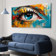 Evine Moda Renkli Soyut Göz  Tek Parça Kanvas - Canvas Tablo