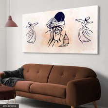 Evine Moda Mevlana Semazen Tek Parça Kanvas - Canvas Tablo