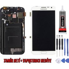Genos Samsung N7100 Note 2 LCD Ekran Beyaz Montaj Kiti Hediye