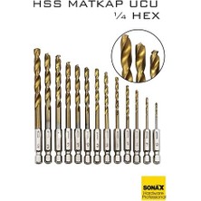Eldenör Hss Matkap Ucu 1/4 Hex  13 Parça Hss Tungsten Karbür Matkap Uç 1.5-6.5mm Titanyum
