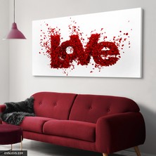 Evine Moda Love Kırmızı Tek Parça Kanvas Canvas Tablo