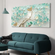 Evine Moda Ağaç Çiçekler Tek Parça Kanvas Canvas Tablo Tablo