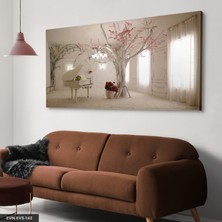 Evine Moda Beyaz Piyanolu Tek Parça Kanvas Canvas Tablo Tablo