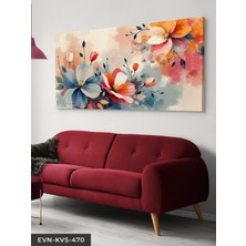 Evine Moda Canlı Renkli Çiçekler Tek Parça Kanvas - Canvas Tablo
