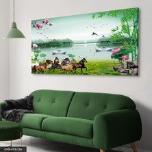 Evine Moda Doğadaki Atlar Tek Parça Kanvas Canvas Tablo Tablo