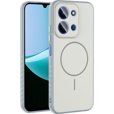 Zenith Works Redmi 15C Kılıf M-Safe Şarj Özellikli Zore Tea Kapak - Gümüş