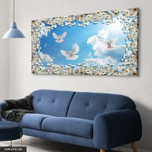 Evine Moda Beyaz Güvercin Tek Parça Kanvas Canvas Tablo Tablo