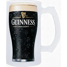 Sartre Art Guinness Bira Tasarımlı Buzlu Cam Bira-Meşrubat Bardağı