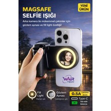 Wair Teknoloji Magsafe Selfie Işığı Fill Light Gözlem Aynalı Bluetooth Çekim Tutacağı