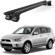 Today Auto Trio-Iı Mitsubishi Outlander (2012 ve Sonrası) Uyumlu Siyah Kilitli Ara Atkı 135CM Port Bagaj Tavan Barı