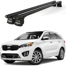 Today Auto Trio-Iı Kia Sorento (2015 ve Sonrası) Uyumlu Siyah Kilitli Ara Atkı 135CM Port Bagaj Tavan Barı