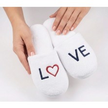 Lara Buklet 1 Adet Beyaz Havlu Eva Kaymaz Taban Kadife Terlik