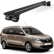 Today Auto Trio-II Dacia Lodgy (2012 ve Sonrası) Uyumlu Siyah Kilitli Ara Atkı 135CM Port Bagaj Tavan Barı