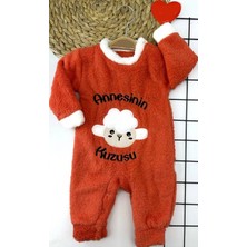 MiraLive Miraylife 3-6-9-12 Ay Kuzu Tüylü Kumaş Annesinin Kuzusu Nakışlı Alttan Çıtçıtlı Kız Erkek Bebek Tulumu