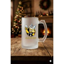 Sartre Art Simpsonlar  Tasarımlı Buzlu Cam Bira-Meşrubat Bardağı