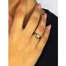 Esha Store Doğal Taş Aytaşı Doğal Taşlı Antik Model Kadın Ayarlanabillir Yüzük EUY72AY