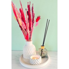 Besagu Home Su Dalgası Vazo Seti - Su Dalgası Vazo - Çubuklu Oda Kokusu - Örgü Tealight