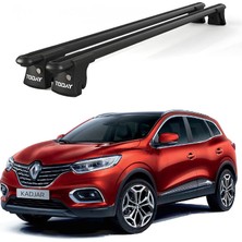 Today Auto Trio-Iı Renault Kadjar (2016 ve Sonrası) Uyumlu Siyah Kilitli Ara Atkı 120CM Port Bagaj Tavan Barı