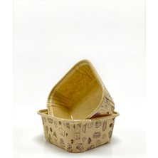 Hediye Sepeti 50'li Kare Kek Desenli Muffin Kek Kalıbı, Tatlı Kasesi, Airfryer Uyumlu