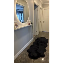 Doğuş Peluş Halı Tavşan Siyah Yumuşak Dokulu Peluş Halı Çift Kafa Post