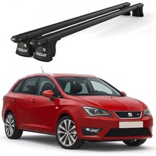 Today Auto Trio-Iı Seat Ibiza Kombi (2015 ve Sonrası) Uyumlu Siyah Kilitli Ara Atkı 120CM Port Bagaj Tavan Barı