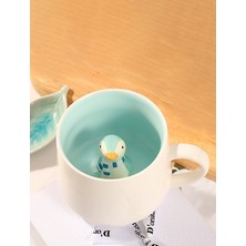 Palto Tasarım Penguen Figürlü (Içi Figürlü) - Hediye Seramik Kupa