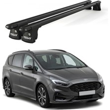 Today Auto Trio-Iı Ford S-Max (2015 ve Sonrası) Uyumlu Siyah Kilitli Ara Atkı 135CM Port Bagaj Tavan Barı