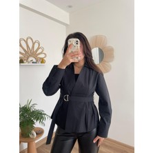 Nihanello Butik Kemer Detaylı Poplin Gömlek