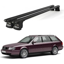 Today Auto Trio-I Audi A6 Avant (1994-1998) Uyumlu Siyah Kilitli Ara Atkı 120CM Port Bagaj Tavan Barı