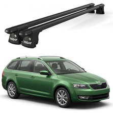 Today Auto Trio-I Skoda Octavia Kombi (2005-2007) Uyumlu Siyah Kilitli Ara Atkı 120CM Port Bagaj Tavan Barı