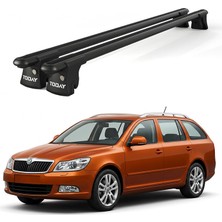 Today Auto Trio-I Skoda Octavia Kombi (2013 ve Sonrası) Uyumlu Siyah Kilitli Ara Atkı 120CM Port Bagaj Tavan Barı