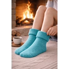 Gigi Giyim Kıvrıklı Yumuşak Dokulu Kadın Yün Çorap