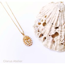 Gül Model Inci Detay 316L Çelik Kolye