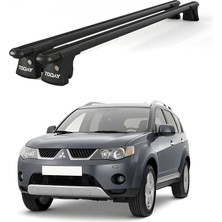 Today Auto Trio-I Mitsubishi Outlander (2005-2012) Uyumlu Siyah Kilitli Ara Atkı 120CM Port Bagaj Tavan Barı