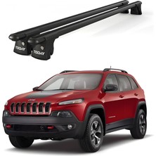 Today Auto Trio-I Jeep Cherokee (2014 ve Üstü) Uyumlu Siyah Kilitli Ara Atkı 135CM Port Bagaj Tavan Barı
