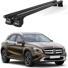 Today Auto Trio-Iı Mercedes-Benz Gla (2013 ve Sonrası) Uyumlu Siyah Kilitli Ara Atkı 120CM Port Bagaj Tavan Barı