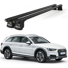 Today Auto Trio-I Audi A4 Allroad (2015 ve Sonrası) Uyumlu Siyah Kilitli Ara Atkı 120CM Port Bagaj Tavan Barı