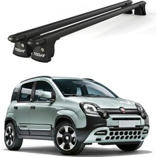 Today Auto Trio-Iı Fiat Panda 4x4 (2012 ve Sonrası) Uyumlu Siyah Kilitli Ara Atkı 120CM Port Bagaj Tavan Barı