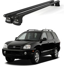 Today Auto Trio-I Hyundai Santa Fe (2006-2009) Uyumlu Siyah Kilitli Ara Atkı 120CM Port Bagaj Tavan Barı