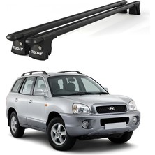 Today Auto Trio-I  Hyundai Santa Fe (2000-2005) Uyumlu Siyah Kilitli Ara Atkı 120CM Port Bagaj Tavan Barı