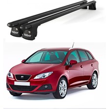 Today Auto Trio-Iı Seat Ibiza Kombi (2008 ve Sonrası) Uyumlu Siyah Kilitli Ara Atkı 120CM Port Bagaj Tavan Barı