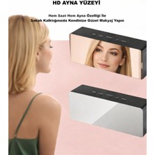 Kenly Dijital Aynalı LED Çalar Saat | USB & Pil Destekli, Termometreli, Alarm, Gece Modlu Elektronik Saat