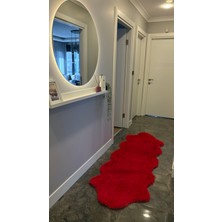 Doğuş Peluş Halı Tavşan Kırmızı Yumuşak Dokulu Peluş Halı Çift Kafa Post