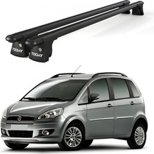 Today Auto Trio-I Fiat Idea (2003 ve Sonrası) Uyumlu Siyah Kilitli Ara Atkı 120CM Port Bagaj Tavan Barı