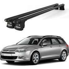 Today Auto Trio-I Citroen C5 Kombi (2001-2008) Uyumlu Siyah Kilitli Ara Atkı 120CM Port Bagaj Tavan Barı